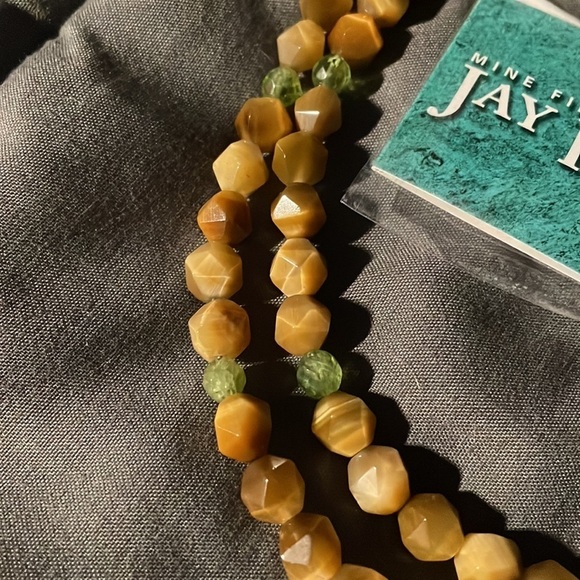 Tiger eye with peridot accents long single strand necklace by Jay King - Picture 12 of 14